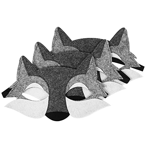 Tomaibaby Wolf Masken Fühlte Halb Tier Kopf Masken Tier Maskerade Halloween Kostüm Cosplay Party 3Pcs von Tomaibaby