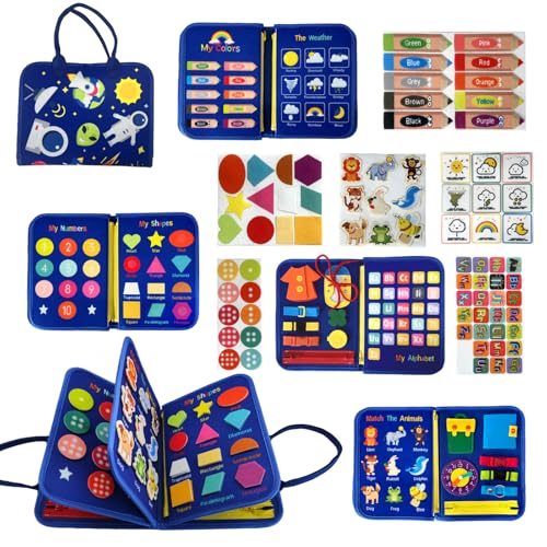 Busy Board,Tragbares 8 In 1 Kinder Motorik Lernspielzeug,Fördert Feinmotorik zur Bildung Von Problemlösung,Kognitiven & Praktischen Fähigkeiten Entwicklungsförderndes Spielzeug für Jungen Und Mädchen Busy Board,Tragbares 8 In 1 Kinder Motorik Lernspielzeug,Fördert Feinmotorik zur Bildung Von Problemlösung,Kognitiven & Praktischen Fähigkeiten Entwicklungsförderndes Spielzeug für Jungen Und Mädchen von Tomalithic