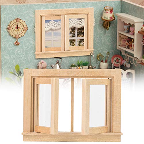 Holz, Exquisite Verarbeitung, 9,8 * 7,3 * 1,4 cm, Mini-Puppenhausfenster, Miniaturgröße, Als für Holz, Exquisite Verarbeitung, 9,8 * 7,3 * 1,4 cm, Mini-Puppenhausfenster, Miniaturgröße, Als für von Tomantery