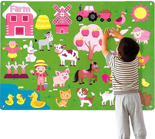 Bauernhof Spielzeug oder Tiere der Farm auf Filztafel für Kinder. Filzspielzeug für Handarbeiten. Montessori Spielzeug für Kinder von 2 3 4 5 6 7 8 Jahren Geschenke für Kinder Mädchen Bauernhof Spielzeug oder Tiere der Farm auf Filztafel für Kinder. Filzspielzeug für Handarbeiten. Montessori Spielzeug für Kinder von 2 3 4 5 6 7 8 Jahren Geschenke für Kinder Mädchen von Tomatoys