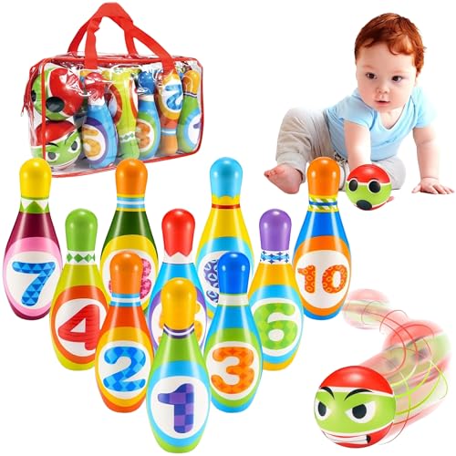 Bowling Set Kinder 15cm für Kinder von 1 bis 5 Jahren Montessori Spielzeug mit Einfach Zu Tragender Tasche Ideal für Geburtstagsfeiern und Kinderfeste Geschenke für Kinder von 1 bis 5 Jahren Bowling Set Kinder 15cm für Kinder von 1 bis 5 Jahren Montessori Spielzeug mit Einfach Zu Tragender Tasche Ideal für Geburtstagsfeiern und Kinderfeste Geschenke für Kinder von 1 bis 5 Jahren von Tomatoys