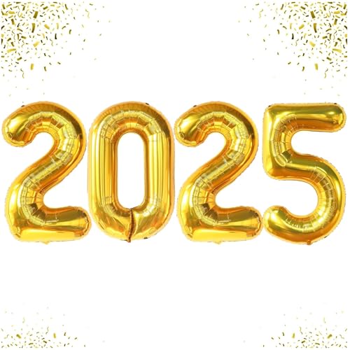 Dekoration für Abschlussfeier 2025, XXL-Luftballons, goldfarben, groß, aus Aluminium, 75 cm, für Dekoration für Abschlussfeier 2025, Grundschule für Kinder. von Tomatoys