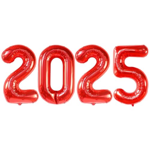 Dekoration zum Abschluss 2025, XXL-Luftballons, rot, groß, aus Aluminium, 75 cm, für Dekoration für Abschlussfeier 2025, Zubehör für Foto, Abschluss 2025, Grundschule für Kinder. von Tomatoys