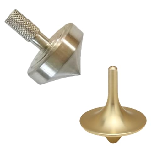 Tomedeks 1 Stück Kreisel Metall, Edelstahl-Metallkreisel, 2.7 * 2Cm Schleuderzeit Über 5 Minuten, Tötungszeit Unterhaltung Dekompressions, Gyroskop-Spielzeug, Mit Aufbewahrungstasche (Silber) von Tomedeks