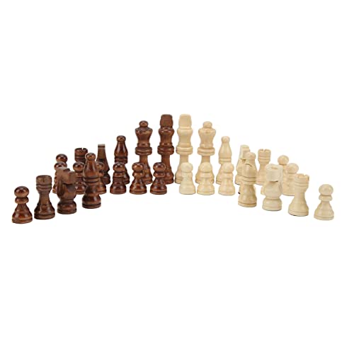 32pcs hölzerne Schachstücke nur, Schachspiel Bauern mit Filzstraßen -Brettspiel Holzschalken für Familienversammlungen Picknick Camping 32pcs hölzerne Schachstücke nur, Schachspiel Bauern mit Filzstraßen -Brettspiel Holzschalken für Familienversammlungen Picknick Camping von Tomedny