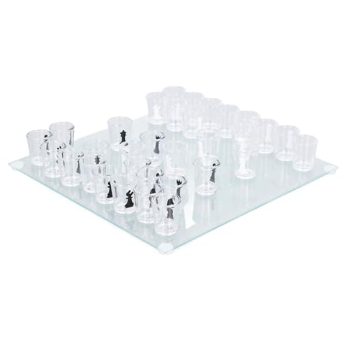 Glasschach -Set, Schachbrett -Trinkspiel Set Glass Schachbrettspiel Kleines Trinkschachtrett für Partyaktivitäten Glasschach -Set, Schachbrett -Trinkspiel Set Glass Schachbrettspiel Kleines Trinkschachtrett für Partyaktivitäten von Tomedny