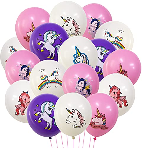 Einhorn Geburtstagsdeko -Tomicy 28 Stück Luftballons Einhorn, Einhorn Latex Luftballons für Einhorn Geburtstag Party Hochzeit Baby Dusche Dekoration von Tomicy