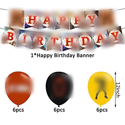 Geburtstagsdeko -Tomicy 32 Stück Geburtstagsdeko Thema Dekoration Party Supplies Dekoration Ballon Partyzubehör Inklusive Cake Topper, Luftballons, Banner von Tomicy
