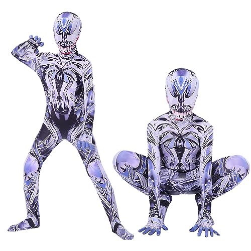 Tomicy Venom Kostüm Kinder Cosplay Kostüme Superhelden Bodysuit für Jungen S Anzug Kinder Bodysuit mit Cosplay Accessories für Junge Halloween Karneval Cosplay von Tomicy
