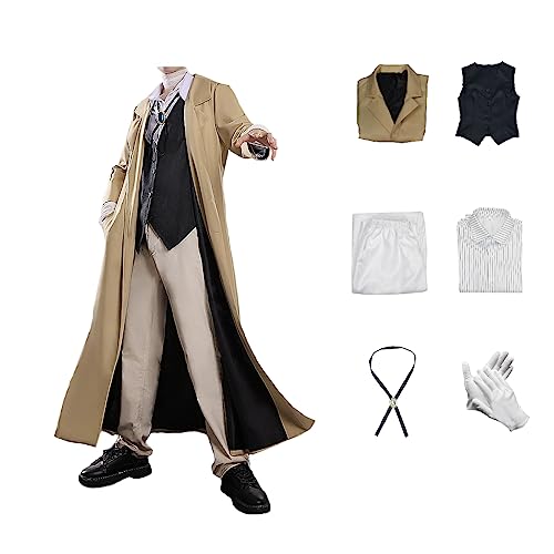 Tomioka Anime Dazai Osamu Cosplay Kostüm BungoStray Outfit Ranpo Edogawa Detektiv Uniformen Komplettes Set Halloween Party (STYLE-2, M) von Tomioka