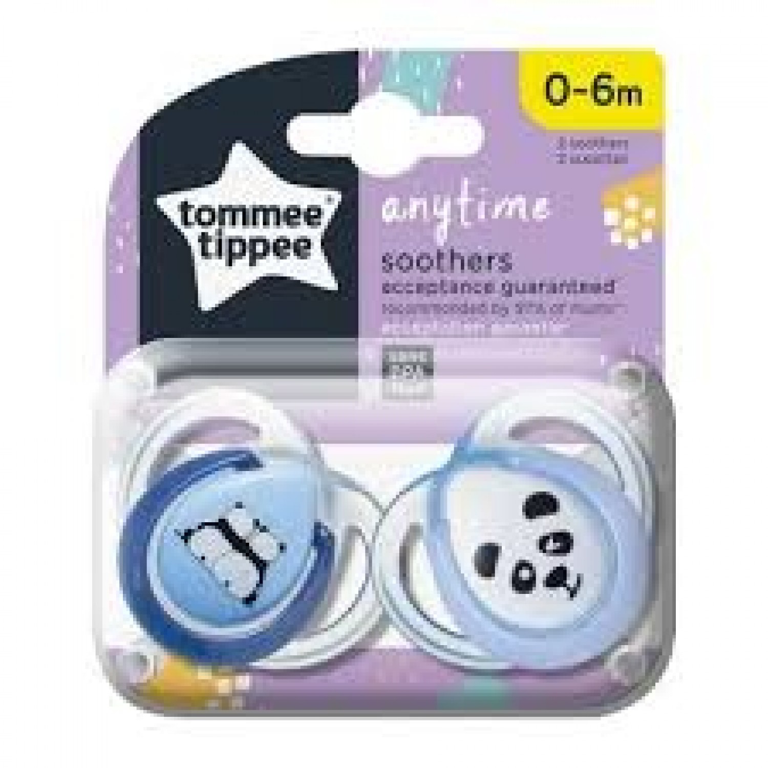 Tommee Tippee Set 02 Succhietti 0-6 M Any Time Ortodontico Azzurro e Blu in Silicone Panda Tommee Tippee Set 02 Succhietti 0-6 M Any Time Ortodontico Azzurro e Blu in Silicone Panda von Tommee Tippee