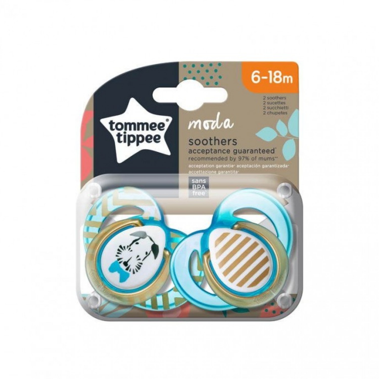 Tommee Tippee Set 02 Succhietti Moda 6-18 Mesi Boy Azzurro in Silicone Tommee Tippee Set 02 Succhietti Moda 6-18 Mesi Boy Azzurro in Silicone von Tommee Tippee