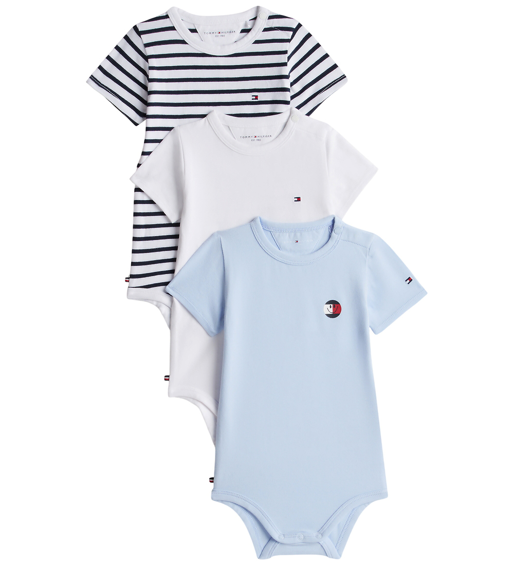 Tommy Hilfiger Geschenkbox - Body k/ä - 3er-Pack - Sweet Blue - Tommy Hilfiger - 1½ Jahre (86) - Body K/Ä von Tommy Hilfiger