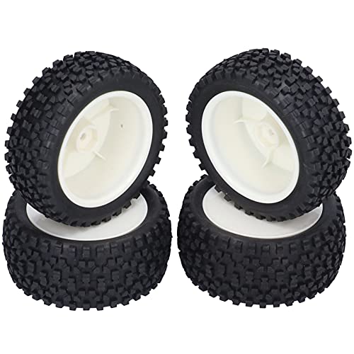 Tomotato 4 Stück RC-Reifen, ferngesteuerte Radnaben, Gummireifen, Ersatz für 1/10 RC-Rennwagen-Buggy Tomotato 4 Stück RC-Reifen, ferngesteuerte Radnaben, Gummireifen, Ersatz für 1/10 RC-Rennwagen-Buggy von Tomotato