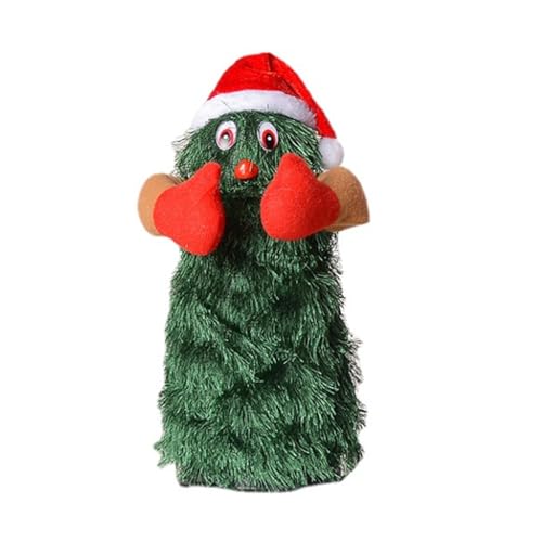Tomotato Elektrischer Singender und Tanzender Weihnachtsbaum Plüsch Spielzeug, Rotierende Dekoration mit Musik für Kinderzimmer Weihnachtsfeiern Festtagsdekoration von Tomotato