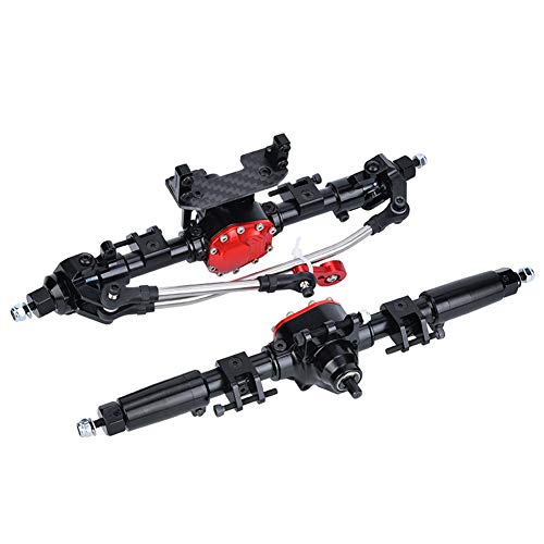 Tomotato RC Aluminiumlegierung Vorder- und Hinterachse, Präzise CNC-Bearbeitung SCX10 II 90046 90047 Modellbau, Stahlzahnrad für 1/10 RC Crawler Axial SCX10 II 90046 90047 von Tomotato