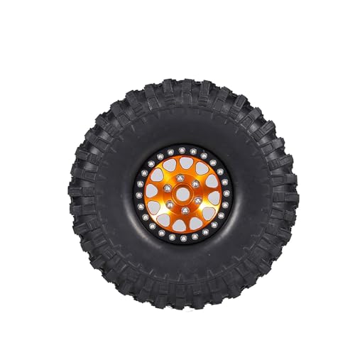 Tomvorks 1/10 Autorad mit Fortschrittlichem Design, Gummireifen, Geeignet für -4 -6 Axial SCX10 90046, DIY -Enthusiasten Favorit, Fahrt an Stränden, Straßen, Gras, Wüsten usw (Gold) von Tomvorks