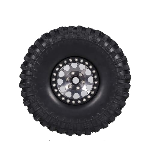 Tomvorks 1/10 Autorad mit Fortschrittlichem Design, Gummireifen, Geeignet für -4 -6 Axial SCX10 90046, DIY -Enthusiasten Favorit, Fahrt an Stränden, Straßen, Gras, Wüsten usw (Titan) von Tomvorks