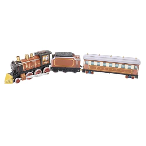Tomvorks Spielzeugeisenbahn Zum Aufziehen, Handgefertigtes Dekoratives Eisenbahnmodell aus Weißblech für Bars, Geschäfte, Heimdekorationen und Foto-Requisiten. Mit Guter Aufziehfunktion von Tomvorks