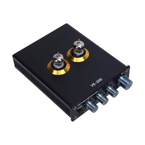 Tomvorks Vakuumrohrverstärker, Home Audio 3-Band EQ Preamp Equalizer für DVD/CD-Player Music Players Computer Smartphones-Verstärker-Lautsprecher, Vorverstärkungsfaktor: 5-mal, Hoher und (EU -Stecker) von Tomvorks