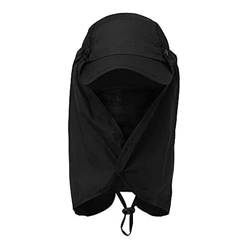 Tomvorks Wanderfischerei Visierhut -Sonnenkappe für Outdoor -Sportarten (Schwarz) von Tomvorks