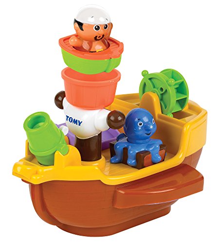 TOMY E71602 Spielzeug Schiff Piratenschiff Mehrfarbig, Hochwertiges Kleinkindspielzeug, Piratenschiff Spielzeug für die Badewanne, Boot Badewanne, Boot Spielzeug, Badewannenspielzeug, Ab 18 Monaten von TOMY