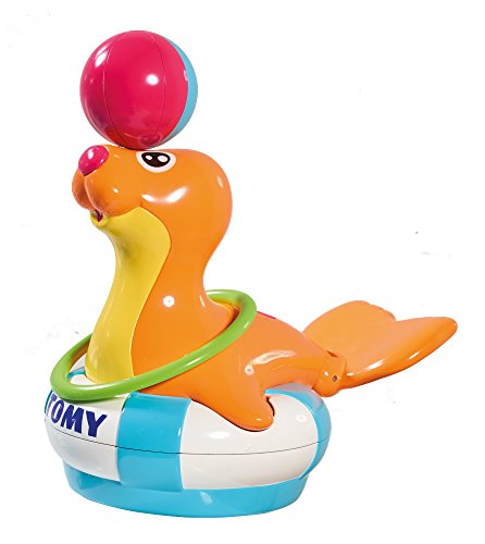 TOMY Wasserspiel für Kinder "Robin die Robbe" mehrfarbig - hochwertiges Kinderspielzeug für die Badewanne - fördert motorische Fähigkeiten - ab 1 Jahr von Tomy