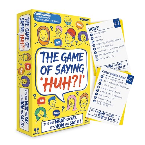 TOMY Spiele, HÄ' Wie War Das..? Sagen - Stimmeindruck-Kartenspiel - familienspiel, zum handeln und raten - gesellschaftsspiele f. Erwachsene, Teenager und Kinder ab 8 - Brettspiel für 3-8 Spieler von TOMY