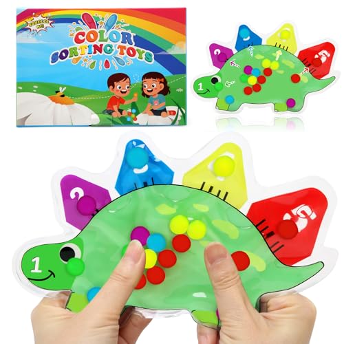 TonStyle Farbsortierspielzeug, Sensorisches Spielzeug Fidget Toy zum Sortieren der Farben, Spielzeug Montessori Spielzeug Baby Sortierspiel zum Zählen Sortieren Farben Lernen(Dinosaurier) von TonStyle