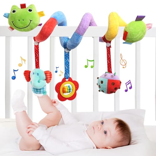 TonStyle Kinderwagen Spielzeug, Babys Activity Spirale Spielzeug Hängespielzeug Babyschale Kinderbett Spielzeug Baby Spiral Plüschtier für Kleinkinder Jungen Mädchen ab 0 3 6 9 12 Monaten von TonStyle