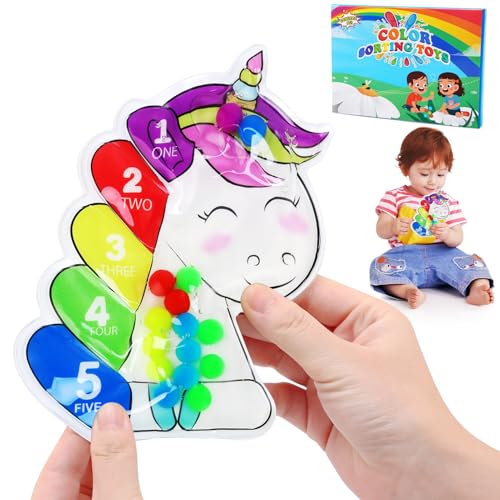TonStyle Color Sorting Sensorik Spielzeug Fidget Toy Sensory Toys, Anti Stress Motorikspielzeug Autismus Babyspielzeug,Gelgefüllte Sensorikspielzeug für Kinder, Squeezable Fidget Spiel für ADHS von TonStyle