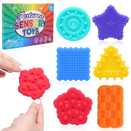 TonStyle Sensorik Fidget Toys, 6 Stück Sensory Stones, Texturierte Sorge Stein, Stressabbau Spielzeug, Emotional Beruhigendes Spielzeug für Kinder und Erwachsene Autismus Sensory Stimming von TonStyle
