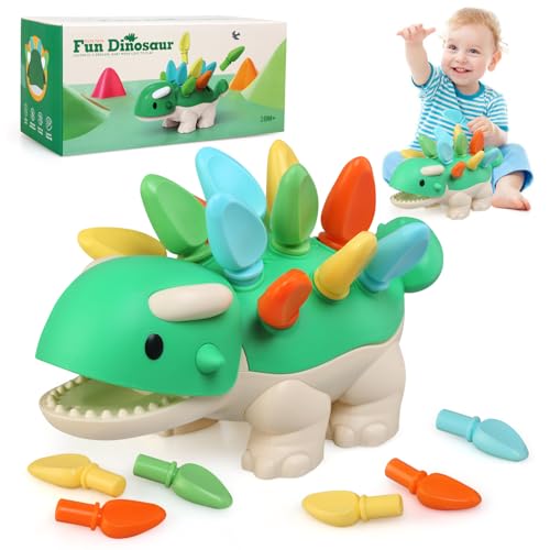 TonStyle Steckspiel ab 1 Jahr, Baby Motorik Spielzeug für Jungen Mädchen, Montessori Spielzeug Baby, Dinosaurier Sensorspielzeug für 18 Monate Sortierspiel Lernspielzeug Geschenk für Kleinkind Kinder TonStyle Steckspiel ab 1 Jahr, Baby Motorik Spielzeug für Jungen Mädchen, Montessori Spielzeug Baby, Dinosaurier Sensorspielzeug für 18 Monate Sortierspiel Lernspielzeug Geschenk für Kleinkind Kinder von TonStyle