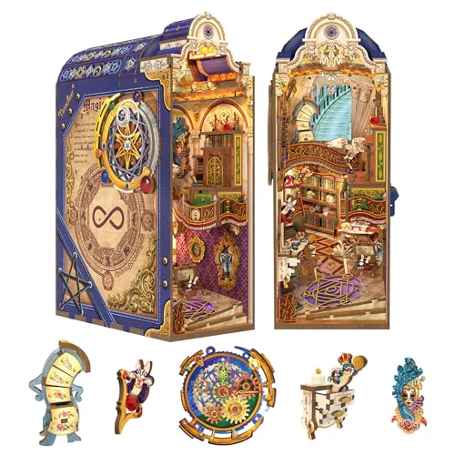 Tonecheer DIY Book Nook Kit mit Staubschutz und LED-Licht, Magical Library 3D Holz Puzzle, bewegliche und rotierende Teile, kreative Buchstütze für Bibliothek, Geschenkideen für Erwachsene Tonecheer DIY Book Nook Kit mit Staubschutz und LED-Licht, Magical Library 3D Holz Puzzle, bewegliche und rotierende Teile, kreative Buchstütze für Bibliothek, Geschenkideen für Erwachsene von Tonecheer
