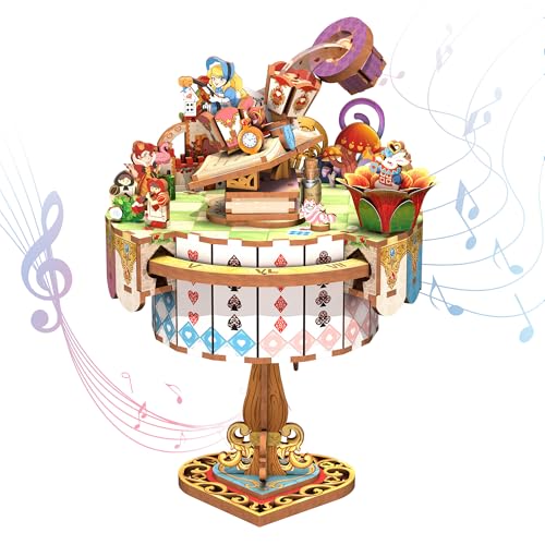 Tonecheer x British Library 3D Puzzle Spieluhr, Alice's Tea Party DIY-Modell-Bausatz für Erwachsene, Rotierende Musik-Box, hölzerne Puzzle für Home Decoration Geschenke für Geburtstag Weihnachten Tonecheer x British Library 3D Puzzle Spieluhr, Alice's Tea Party DIY-Modell-Bausatz für Erwachsene, Rotierende Musik-Box, hölzerne Puzzle für Home Decoration Geschenke für Geburtstag Weihnachten von Tonecheer