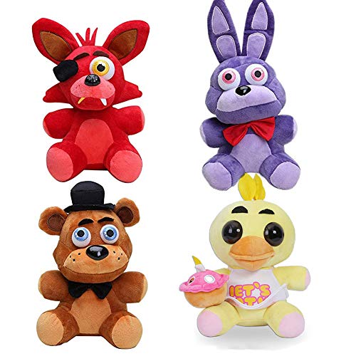 7-Zoll - Five Nights Plüschpuppe Sets - Sister Location Bonnie Red Foxy Bear Chica Weiche Gefüllte Puppen Ornamente Heimdekoration von Tongyundacheng