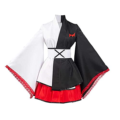 Frauen Monokuma Cosplay Anime Kimono Kleid Schwarz Weiß Bär Cosplay Kostüm Full Set für Halloween Karneval von Tongyundacheng