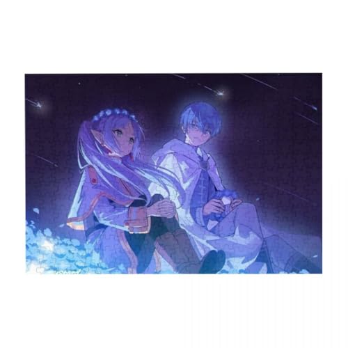 Japanisches Anime-Puzzle – Frieren/Himmel/Farn Sammlerstück, rechteckiges Puzzle – Holz DIY Anime Poster (200/300/500 Teile) von Tongyundacheng