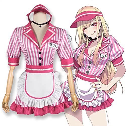 My Dress-Up Darling Cosplay Kostüm, Kitagawa Marin Cosplay Schuluniform JK Kleid Komplettes Set Halloween Party Outfit für Mädchen Frauen, ① Set 1, S von Tongyundacheng