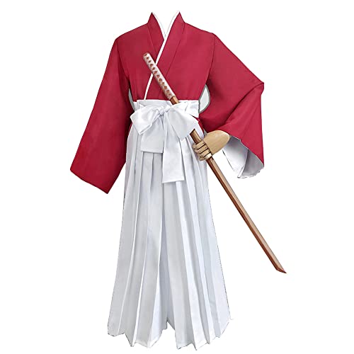 Rurouni Kenshin Himura Kenshin Cosplay Kostüm Robe Kimono Uniform Outfits für Halloween Karneval Party Performance, Himura Kenshin, XXXL von Tongyundacheng