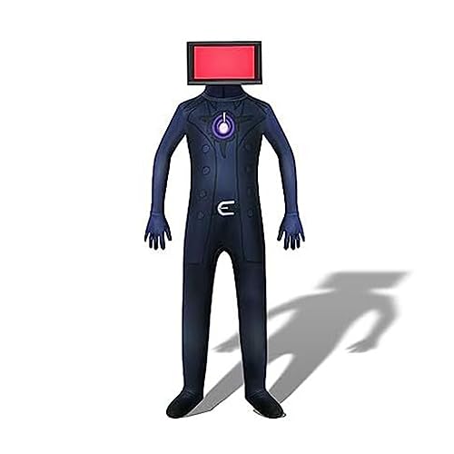 Toilet Kostüm Jumpsuit für Kinder Erwachsene Titan Speakerman TV Man Cameraman Cosplay Halloween Bodysuit mit Kopfbedeckung von Tongyundacheng