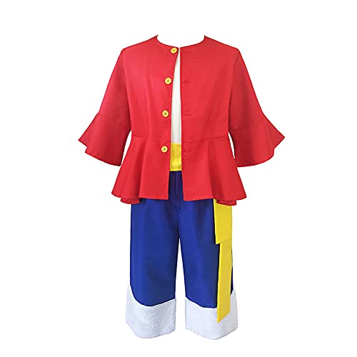 Tongyundacheng Affe D. Luffy Anime Cosplay Kostüm Halloween Party Performance Kostüm mit Top Shorts von Tongyundacheng