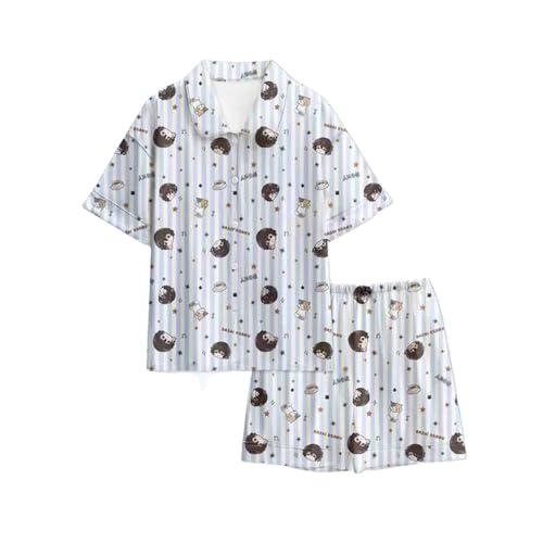 Tongyundacheng Anime BSD Cosplay Nachtwäsche Dazai Osamu/Nakahara Chuuya Schlafanzug Cartoon Gedruckt Loungewear BSD Kleidung Anime Cosplay Homewear von Tongyundacheng