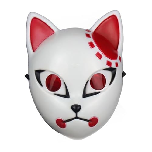 Tongyundacheng Anime Cosplay Maske, Kamado Tanjirou Maske Realistische Fuchs Maske Kostüm Accessoire für Maskerade Party Halloween Requisiten von Tongyundacheng