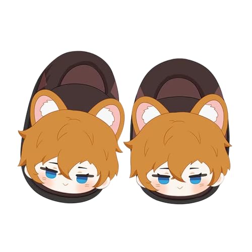 Tongyundacheng Anime Nakahara Chuuya Hausschuhe BSD Figur Warme Schuhe Dazai Osamu Merch Cartoon Home Slippers Herbst Winter Slipper für Unisex von Tongyundacheng