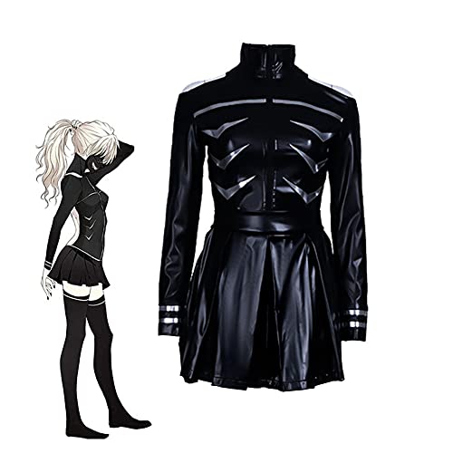 Tongyundacheng Anime Tokyo Ghoul Touka Kirishima Cosplay Kostüm Full Set Schwarzes Lederkleid Kampfuniform Frauen Halloween Party Outfits von Tongyundacheng