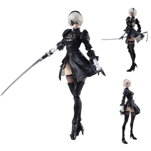 Tongyundacheng Automata 2B Anime Figure 14cm Yorha 2B No. 2 Type B Action Figure with Accessories and Movable Joints PVC Model Collectible Statues Desktop Ornaments von Tongyundacheng