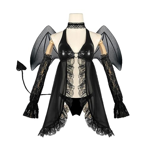 Tongyundacheng My Dress Up Darling Kitagawa Marin Cosplay Kostüm kleiner Teufel Uniform mit Flügeln Schwanz Halloween Maskerade Party Dress up Full Set für Frauen Mädchen von Tongyundacheng