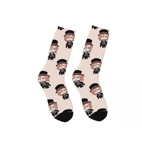 Tongyundacheng Socken mit Anime-Druck, Unisex, Ranpo Edogawa/Nakahara Chuuya, niedliche Cartoon-Socken, BSD Merch, Anime, Cosplay-Socken Tongyundacheng Socken mit Anime-Druck, Unisex, Ranpo Edogawa/Nakahara Chuuya, niedliche Cartoon-Socken, BSD Merch, Anime, Cosplay-Socken von Tongyundacheng