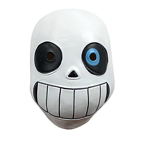 Tongyundacheng Undertale Sans Maske, Halloween Sans Cosplay Maske Helm Latex Kopfmaske für Halloween Kostüm Accessoire Maskerade Party Requisiten von Tongyundacheng